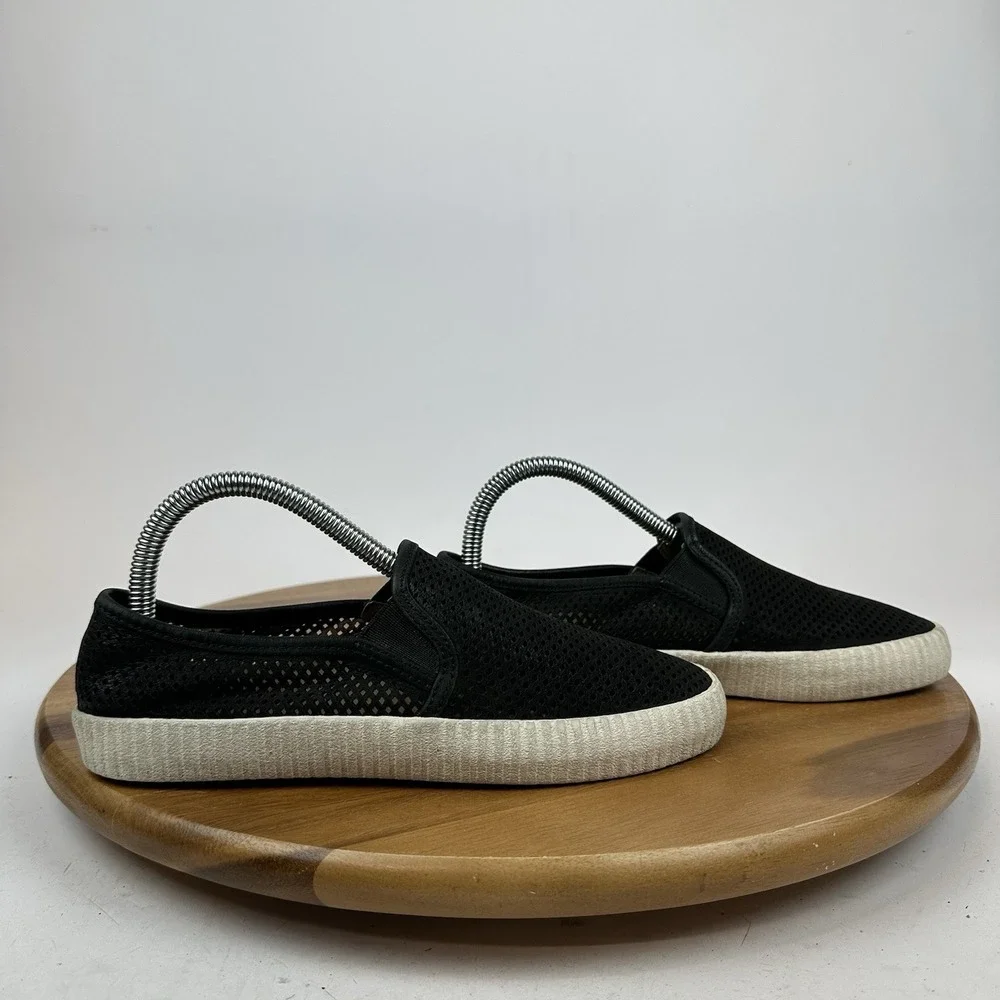 Womens Frye‎ Camille Black Perforated Leather Casual Comfort Sneakers Size 6.5 M